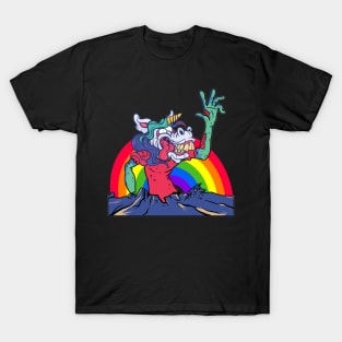 Unicorn Monster Zombie Horror Rainbow Creepy T-Shirt